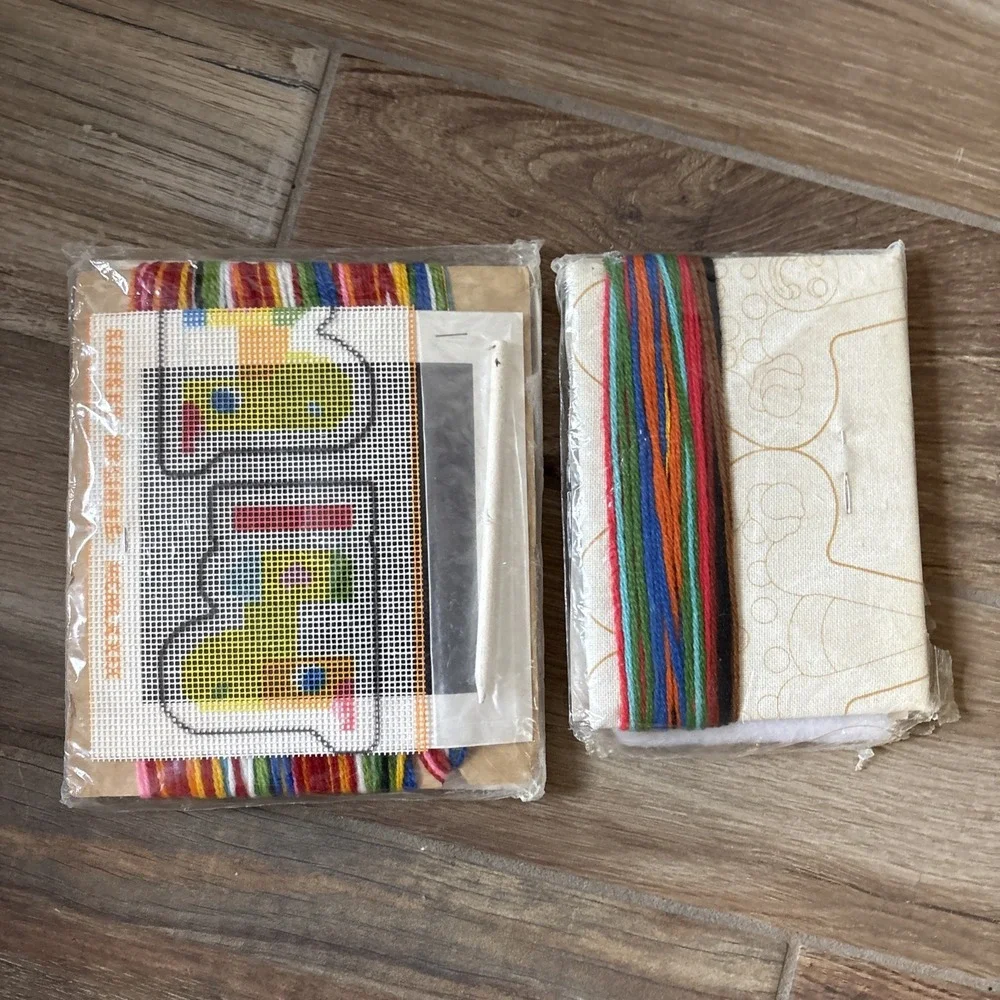 VTG 1970s Jiffy Needlepoint Kit Lot 2